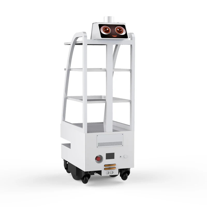 Intelligent food delivery robot waiter machine auto navigation Ai obstacles avoiding for restaurant and hospital