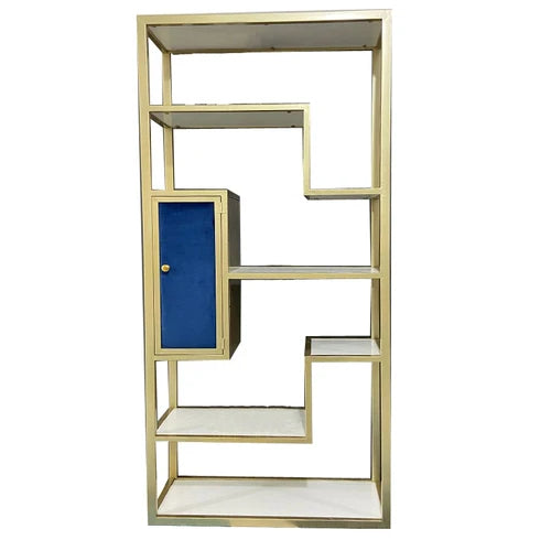 Italian Bookcase Living Room Light Luxury Bookshelf Metal Floor Simple Modern and Unique Display Stand Double-Sided