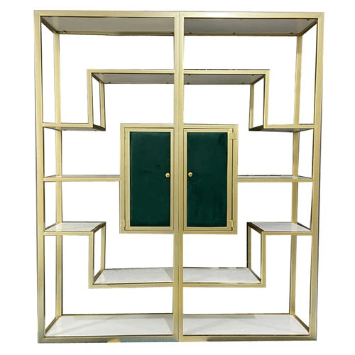 Italian Bookcase Living Room Light Luxury Bookshelf Metal Floor Simple Modern and Unique Display Stand Double-Sided