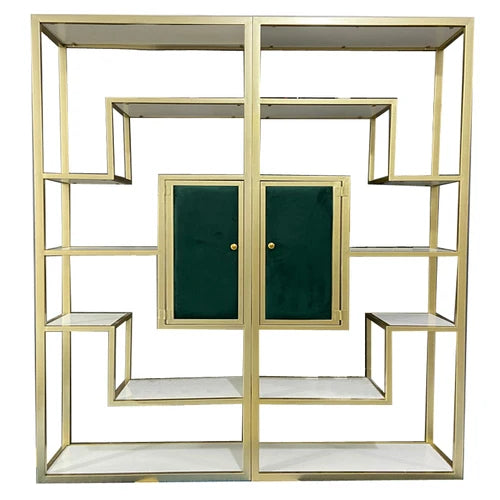 Italian Bookcase Living Room Light Luxury Bookshelf Metal Floor Simple Modern and Unique Display Stand Double-Sided