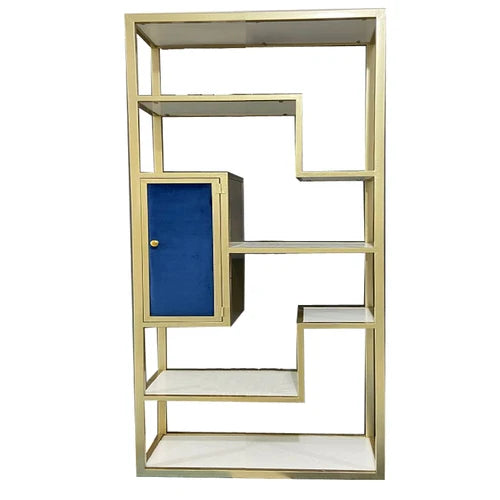 Italian Bookcase Living Room Light Luxury Bookshelf Metal Floor Simple Modern and Unique Display Stand Double-Sided