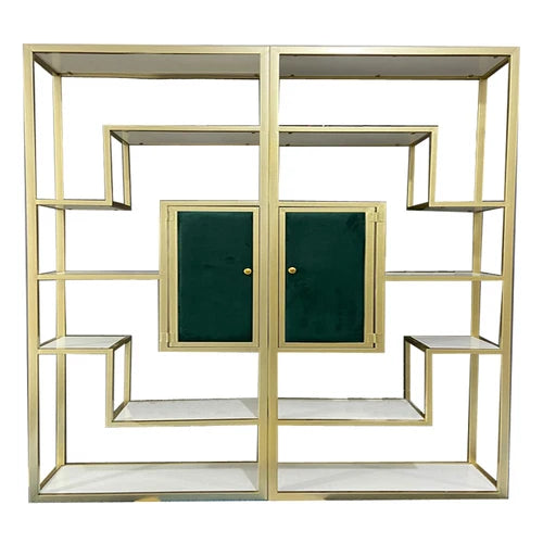 Italian Bookcase Living Room Light Luxury Bookshelf Metal Floor Simple Modern and Unique Display Stand Double-Sided