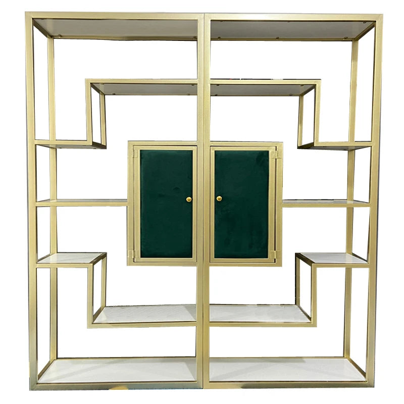 Italian Bookcase Living Room Light Luxury Bookshelf Metal Floor Simple Modern and Unique Display Stand Double-Sided