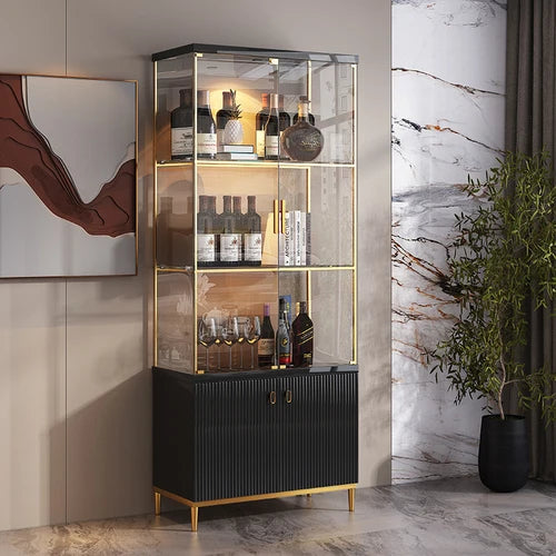 Italian light luxury wine cabinet,figure display cabinet,integrated storage against the wall,display cabinet, modern double door