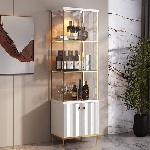 Italian light luxury wine cabinet,figure display cabinet,integrated storage against the wall,display cabinet, modern double door