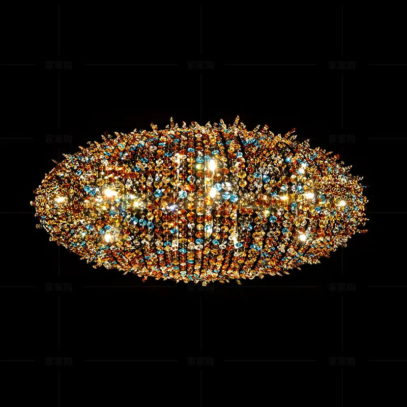 Italian minimalist crystal creative villa living room light luxury restaurant designer bar boat-shaped crystal chandelier
