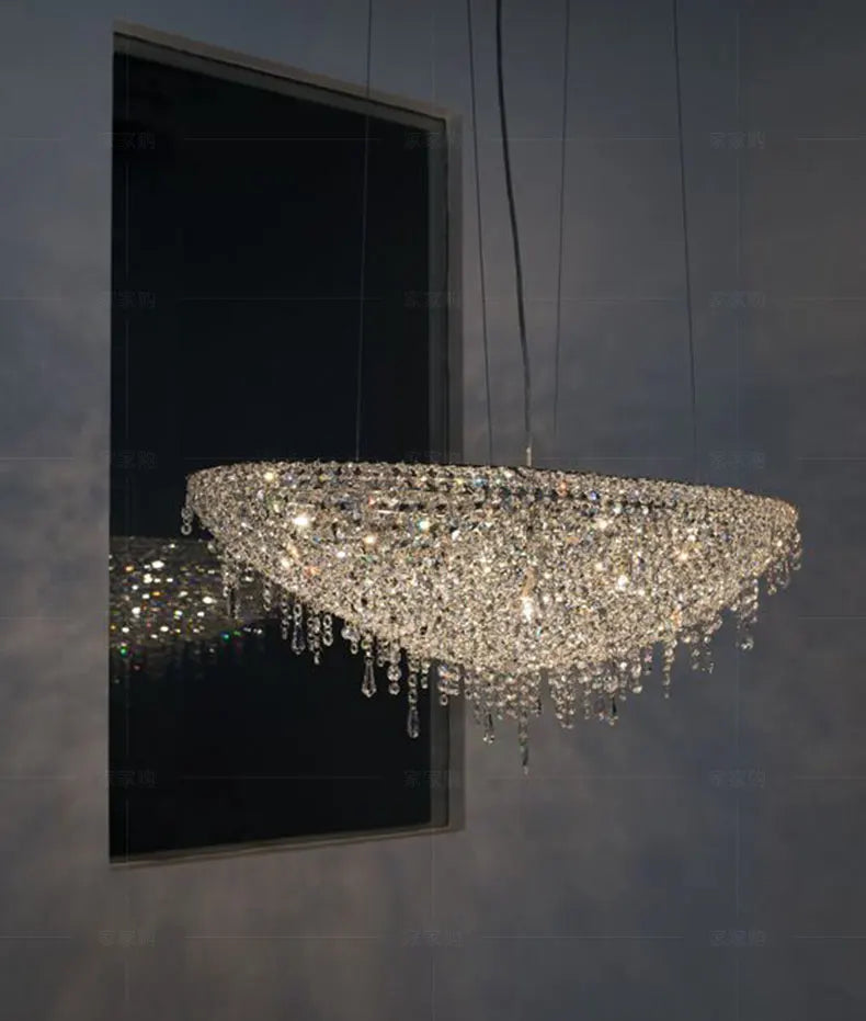 Italian minimalist crystal creative villa living room light luxury restaurant designer bar boat-shaped crystal chandelier