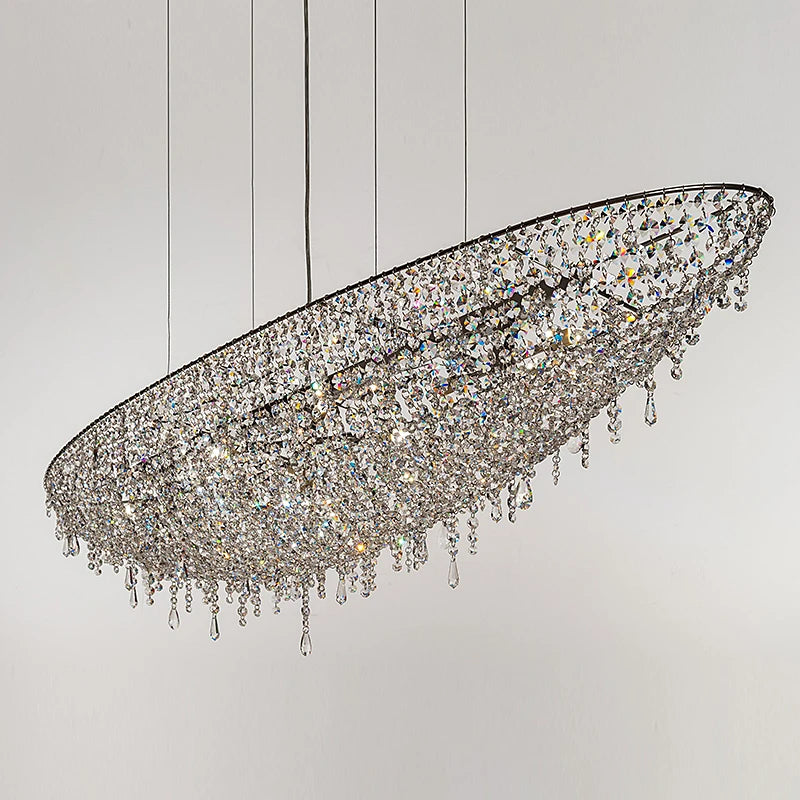 Italian minimalist crystal creative villa living room light luxury restaurant designer bar boat-shaped crystal chandelier