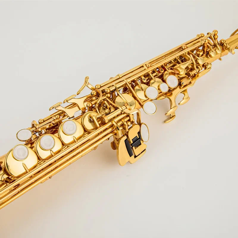 JK-keilwerth ST90 Brass Straight Soprano Bb B Flat Sax Saxophone Woodwind Instrument Natural Shell Key Carve Pattern