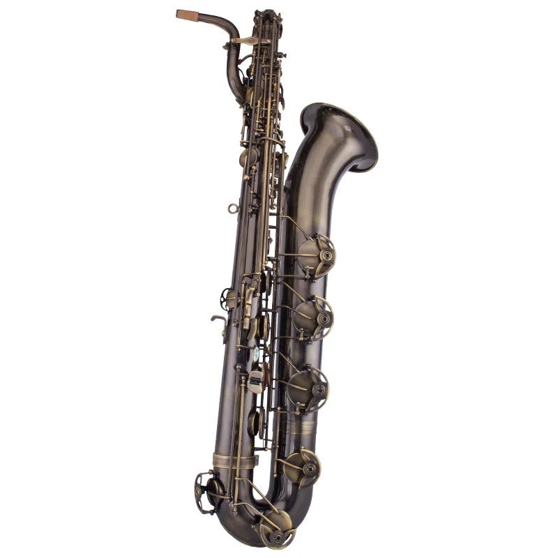 JM High Quality Baritone E Flat Saxophone New Arrival Brass Black Nickel Plated Sax Musical Instruments with Mouthpiece Case