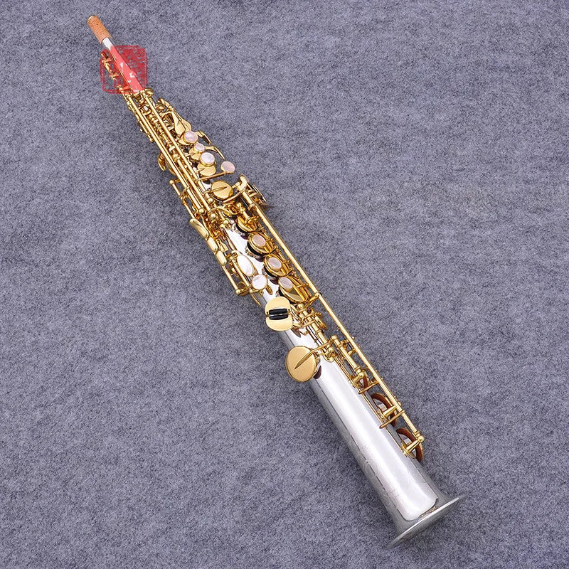 Japan Soprano Saxophone SWO 37 Nickel silver High Quality Straight B flat Sax Musical Free Shipping with Hard boxs