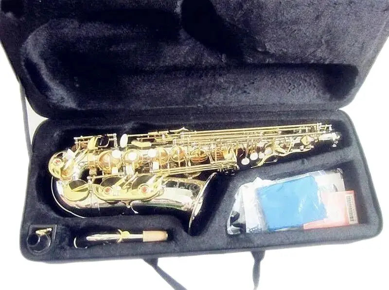 Japan jazz A WO37 YANAGIS Alto Saxophone Woodwind Brass Nickel Silver Plated Gold Key Professional Musical Instruments Sax Mouth