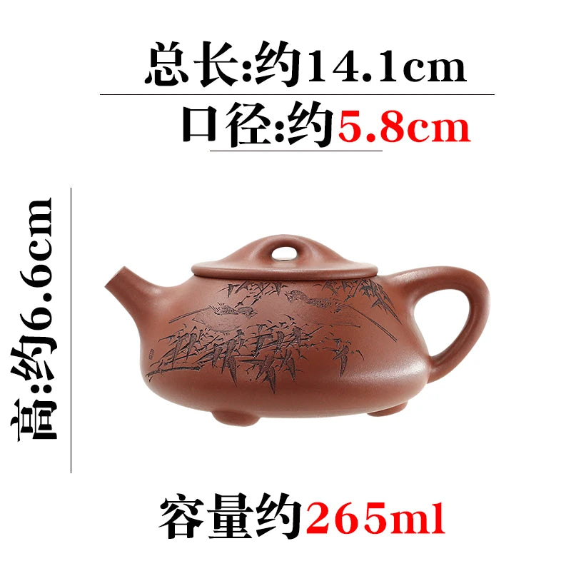 【 Jingzhou Kiln 】 A Large ColleCtion Of Yixing PurPle Clay Pots, Carved By Zhang Yong, With Stone LadLes And Lv Panjun