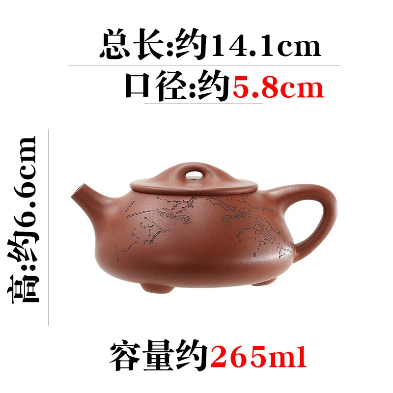 【 Jingzhou Kiln 】 A Large ColleCtion Of Yixing PurPle Clay Pots, Carved By Zhang Yong, With Stone LadLes And Lv Panjun