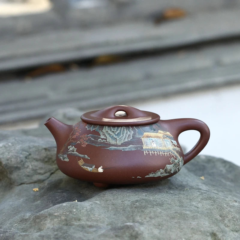 【 Jingzhou Kiln 】 Large Collection Yixing Purple Sand Pot 2022 Lot Bottom Trough Clear Stone Ladle Handmade By Yuan Junquan