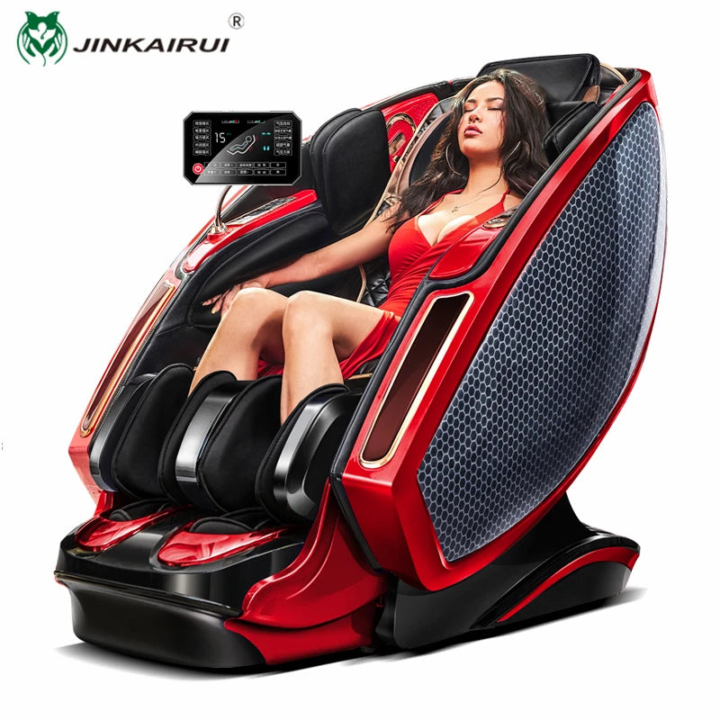 * Jinkairui AI Smart Health Care Shiatsu 4D Massage Chair Kneading Full Body Zero Gravity Massage Chair with Bluetooth HiFi Music