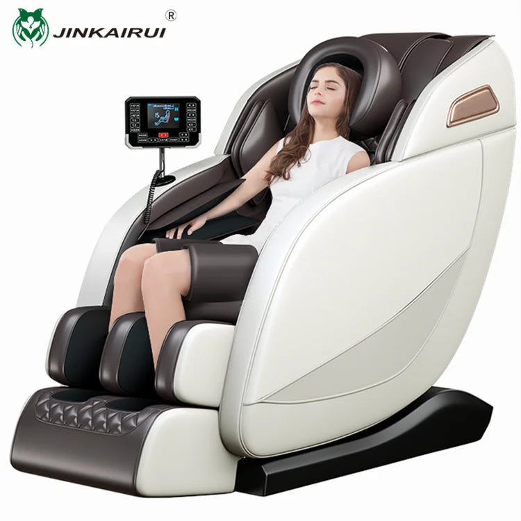 Jinkairui Luxury Zero-Gravity Intelligent Full-body Electric Massage Chair Bluetooth music Headrest U-shaped Pillow + LCD Touch