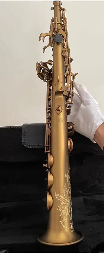 Keiworlks KSS-520 Woodwind B Flat Soprano Saxophone Brass Gold Lacquer Sax With Straight Curved Mouthpiece Saxofone