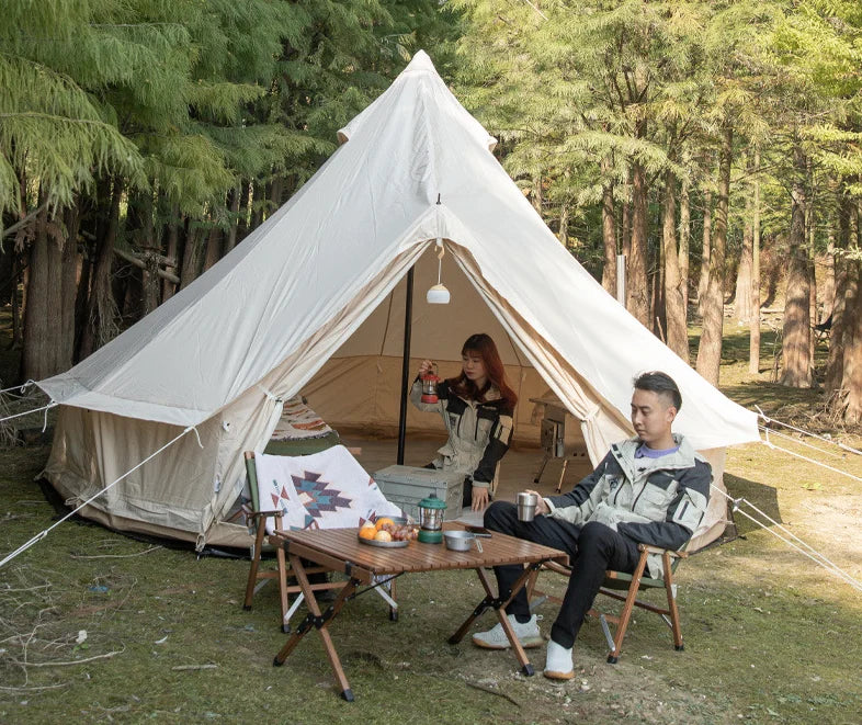 L New Design 3M 4M 5M 6M Outdoor Glamping Cotton Yurt Tent 4 Season Two Door Canvas Bell Tent For Sale