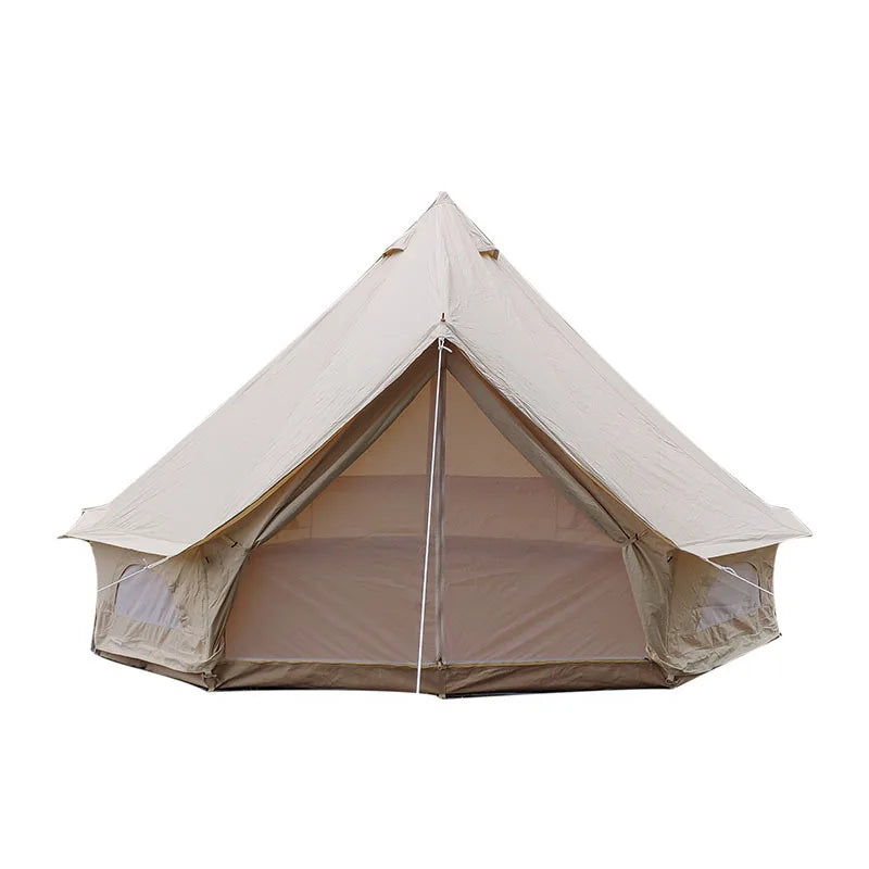 L New Design 3M 4M 5M 6M Outdoor Glamping Cotton Yurt Tent 4 Season Two Door Canvas Bell Tent For Sale