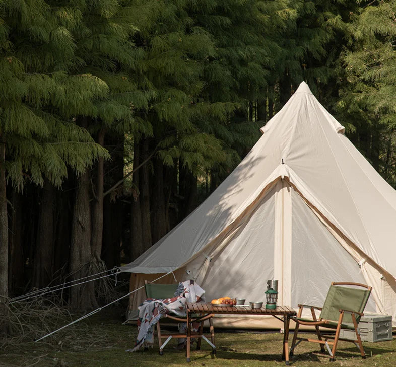 L New Design 3M 4M 5M 6M Outdoor Glamping Cotton Yurt Tent 4 Season Two Door Canvas Bell Tent For Sale
