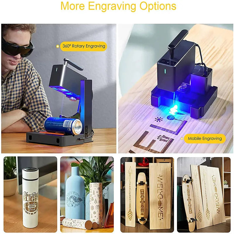 MMOOKA LASERPECKER Handheld Laser Engraver Portable Powerful Laser Engraving Cutting Machine With 5W Bluetooth CNC DIY SuperFast LP2