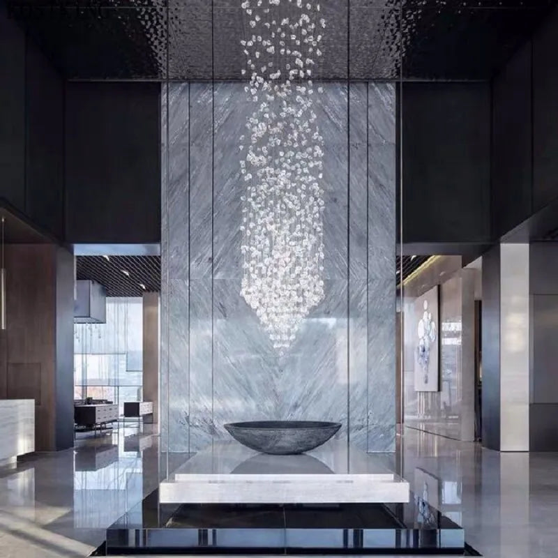 LED chandelier Nordic luxury creative modern hall front desk duplex villa rotary staircase large display lamp ceiling lights art