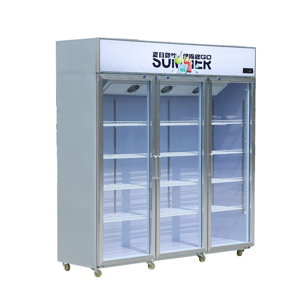 LED light drink beverage chiller upright cold drink refrigerator for the supermarket