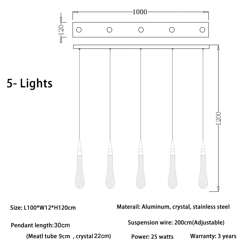 LED pendant lamp Luxury modern Long Crystal Staircase Hanging Home Decor Large Villa Hallway Kitchen Light