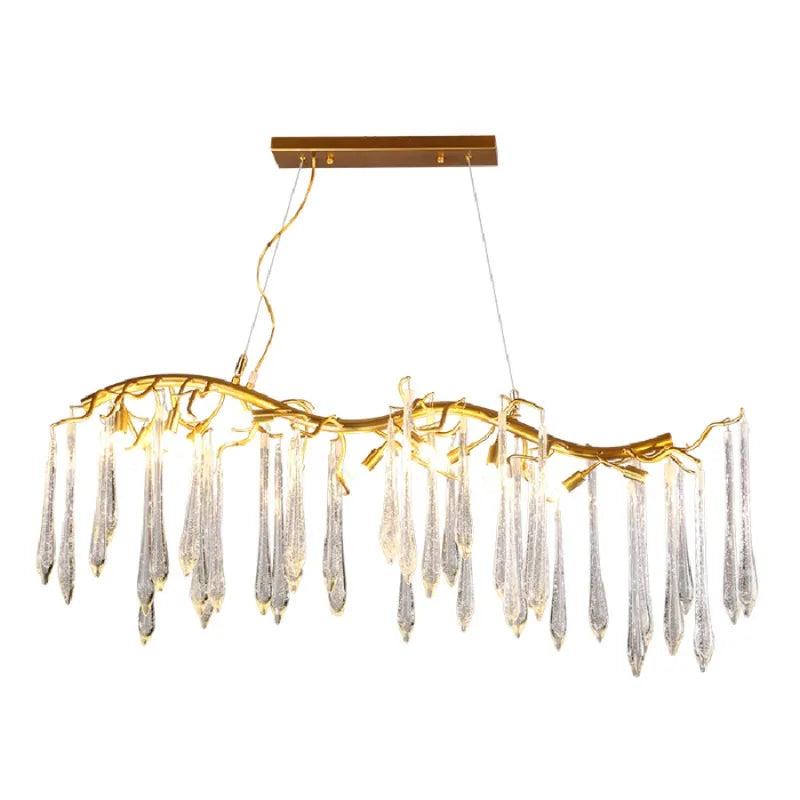 LED pendant lamp luxury Nordic modern Branch Crystal Chandelier Golden Restaurant Wedding Duplex Villa Decoration ceiling lights