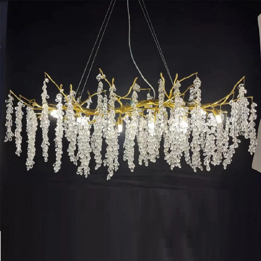 LED pendant lamps luxury Nordic modern crystal villa living room decoration creative branch Chandelier Art home Decoraton lights