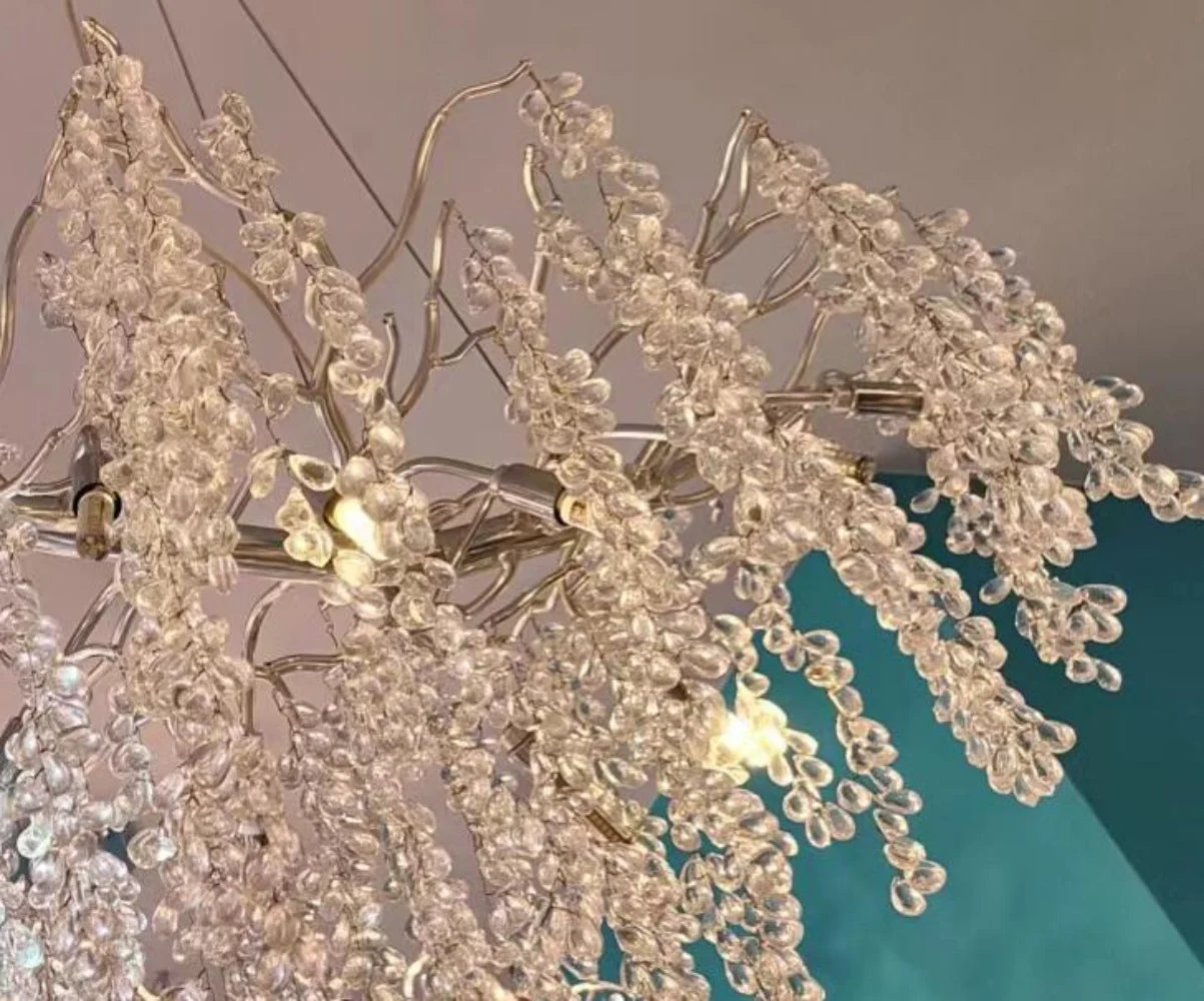 LED pendant lamps luxury Nordic modern crystal villa living room decoration creative branch Chandelier Art home Decoraton lights
