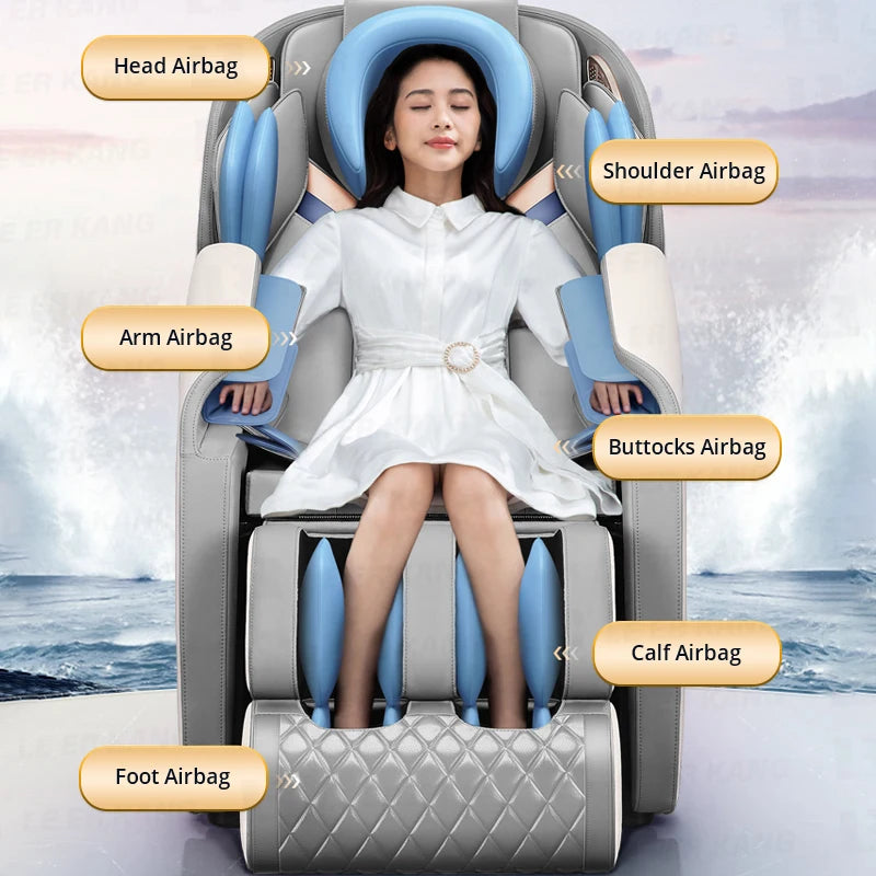 LEK 988Q5 Full Body Airbag U-Shaped Pillow Zero Gravity Thai Smart Massage Chair