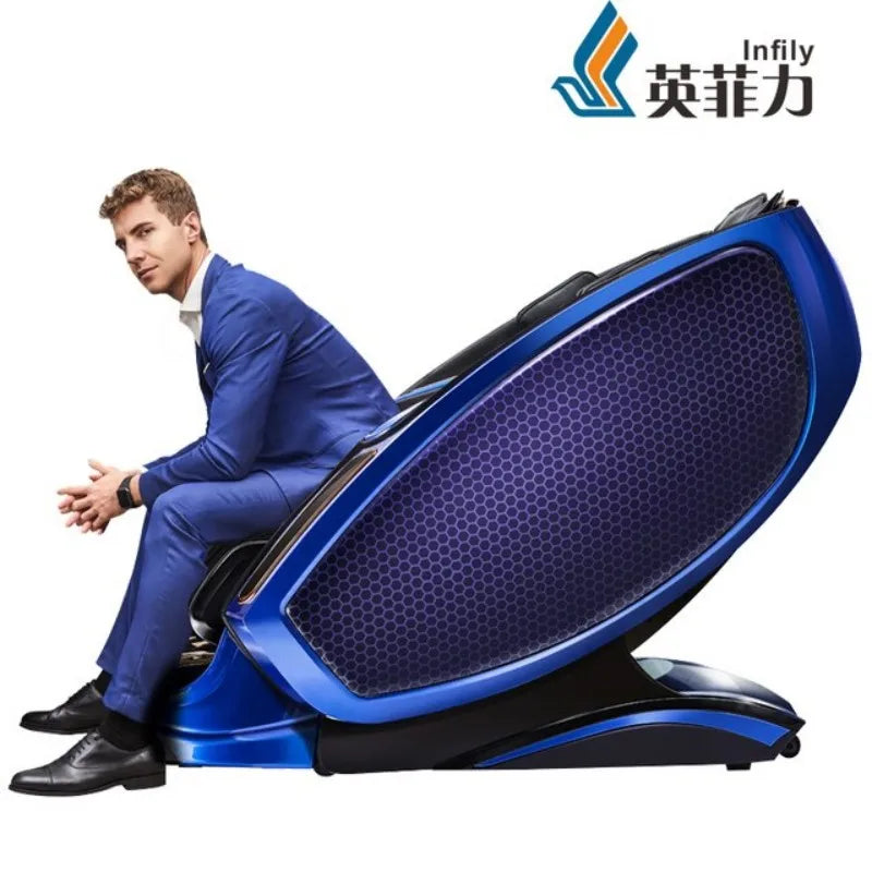 LEK AI Smart 4D Full Body Zreo Gravity Massage Chair Shiatsu Stretching Kneading Massage Chair with Legs Electric Extend