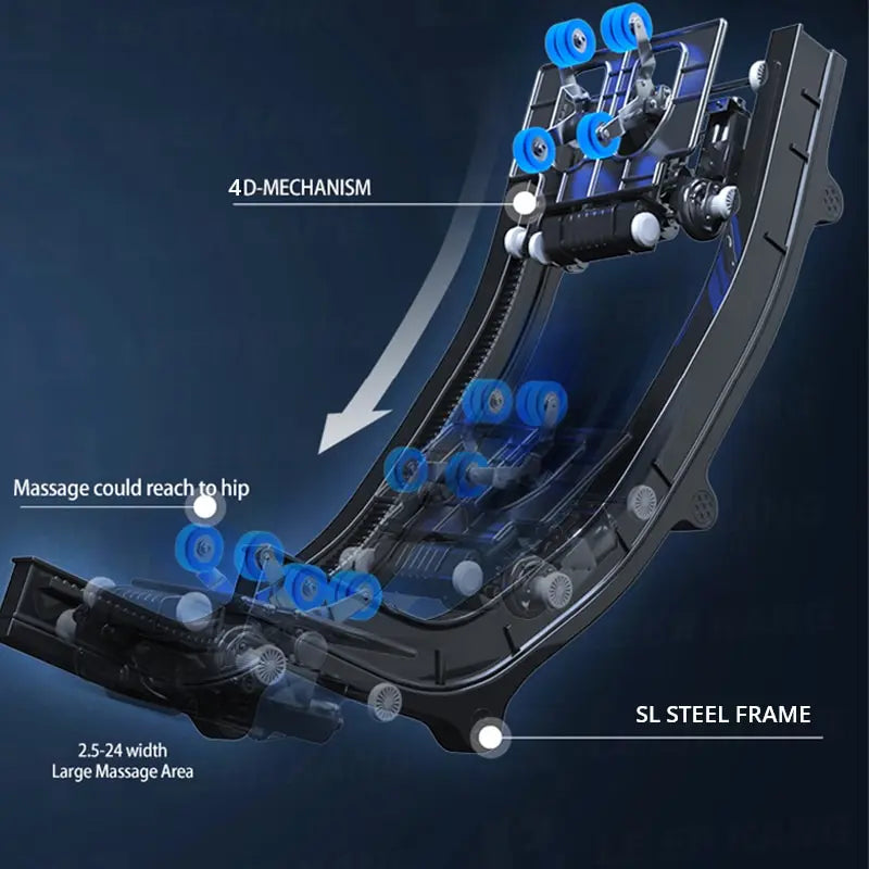 LEK AI Smart 4D Full Body Zreo Gravity Massage Chair Shiatsu Stretching Kneading Massage Chair with Legs Electric Extend