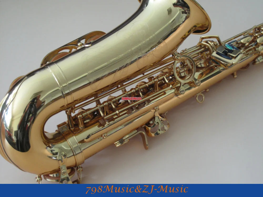 Lacquer Gold Eb Alto Saxophone High F# With-Abalone Buttons