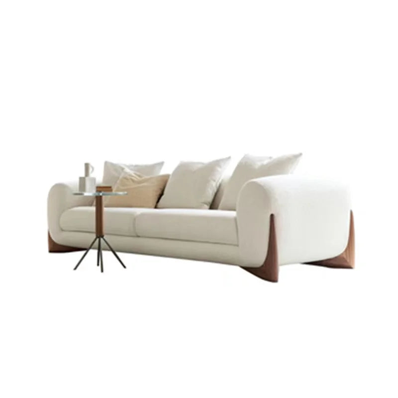 Lamb fleece combination latex sofa, Italian minimalist small living room, modern and simple