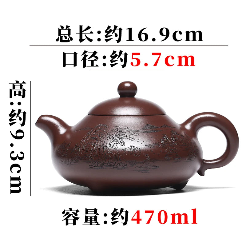 Large CapaCity Yixing PurPle Clay TeapoT, Pure Handmade HigH-end Tea Making Pot, Raw Ore, Mud, Fully