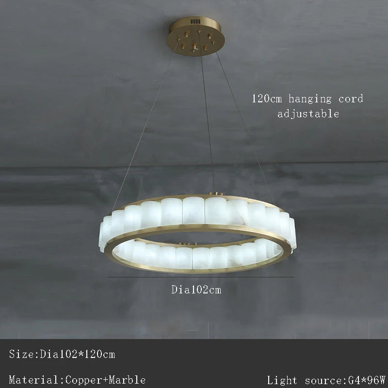 Large Luxury Spanish Natural Marble Chandelier Lighting Villa Duplex Hotel Decoration Hanglamp Led Lamparas Lustres