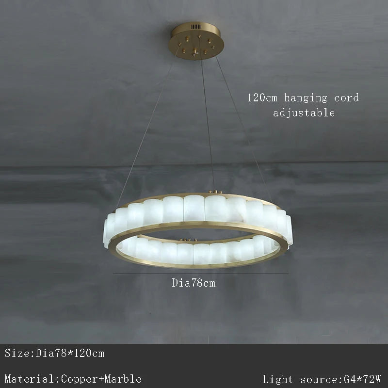 Large Luxury Spanish Natural Marble Chandelier Lighting Villa Duplex Hotel Decoration Hanglamp Led Lamparas Lustres