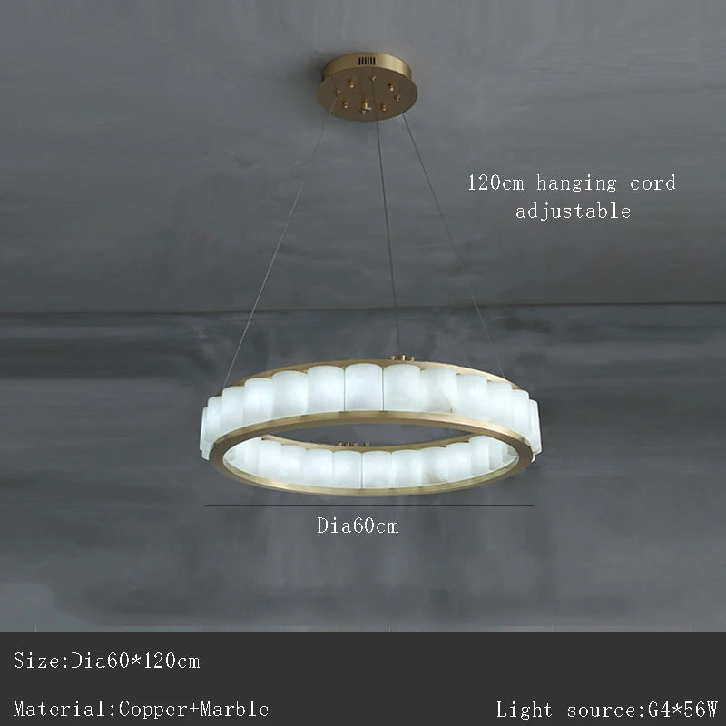 Large Luxury Spanish Natural Marble Chandelier Lighting Villa Duplex Hotel Decoration Hanglamp Led Lamparas Lustres