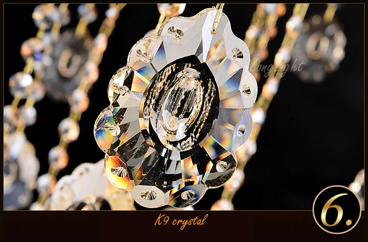 Led Crystal Chandelier Lighting European Luxury Zinc alloy Chandeliers Hotel Villa Living Room Originality Imitation Jade