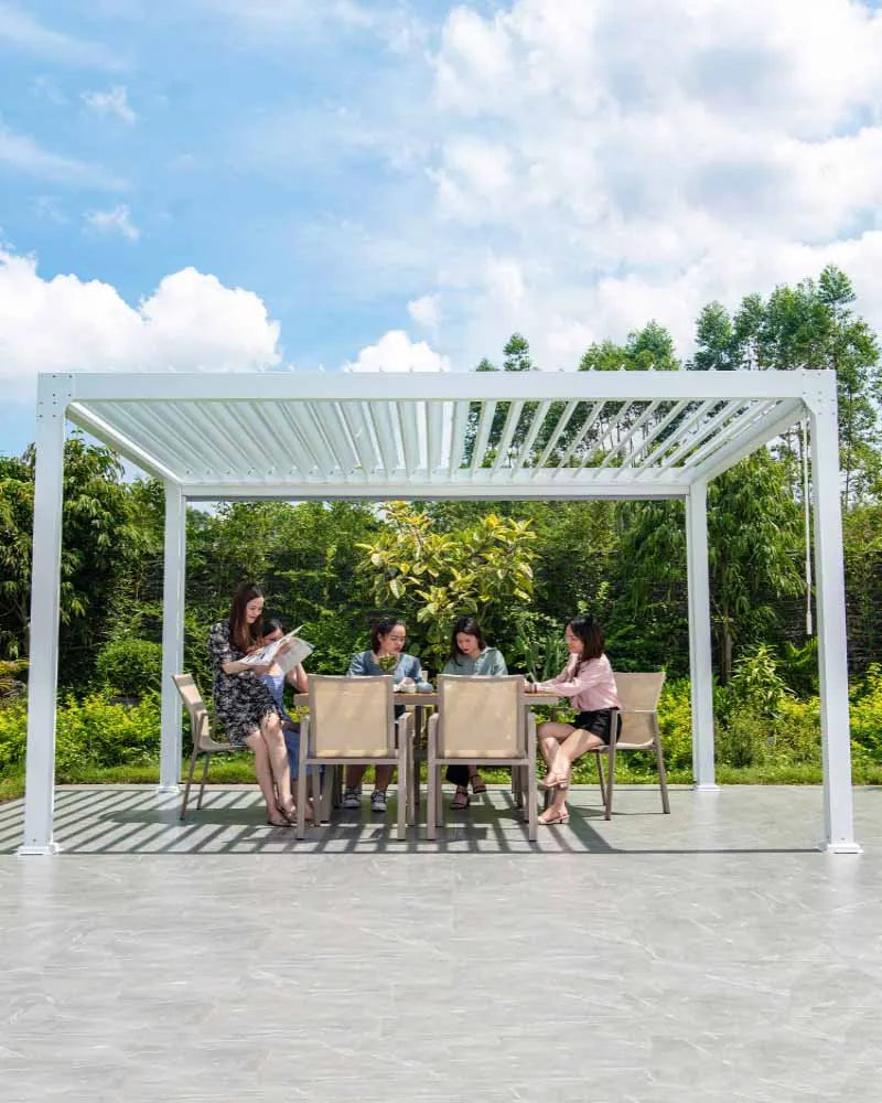 Leisure pavilion, aluminum alloy outdoor pavilion, outdoor louver sunshade, villa, garden, courtyard