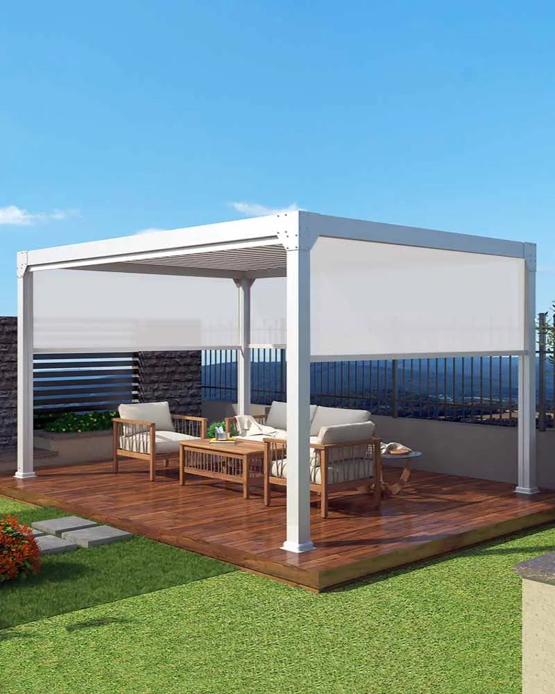 Leisure pavilion, aluminum alloy outdoor pavilion, outdoor louver sunshade, villa, garden, courtyard