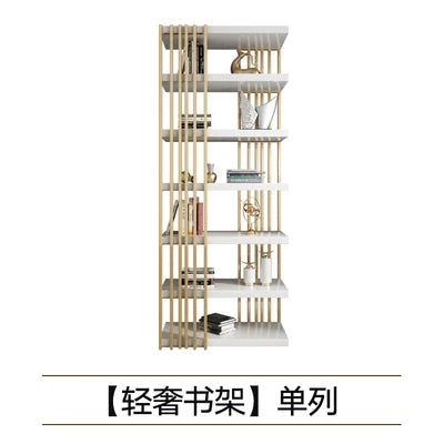 Light Luxury Bookshelf Simple Stainless Steel Bookcase Office Display Stand Floor Living Room Multi-Layer Metal Shelf