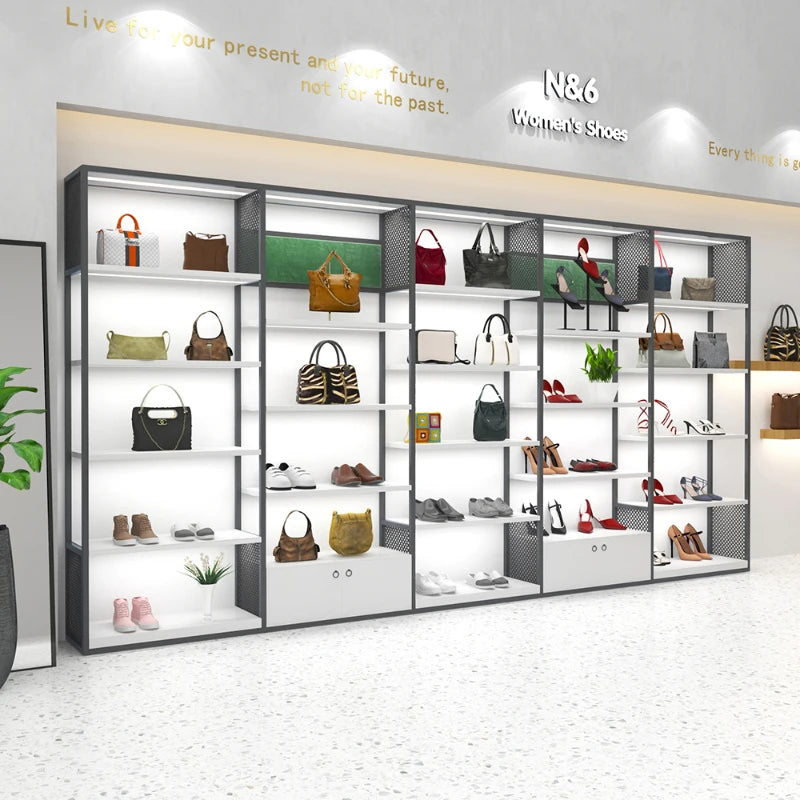 Light Luxury Display Bag Display Rack, Boutique Clothing Store, Shoe Store, Multi layer Shelf Display, Decoration Display Cabine