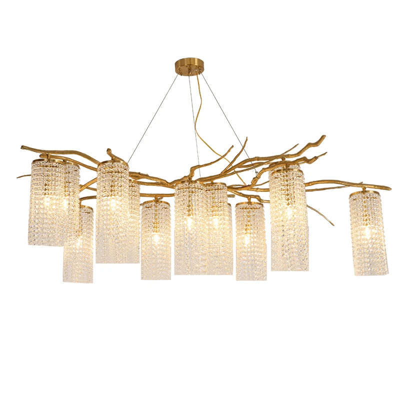 Light luxury all-copper creative chandelier villa living room dining room bar coffee shop art lamp