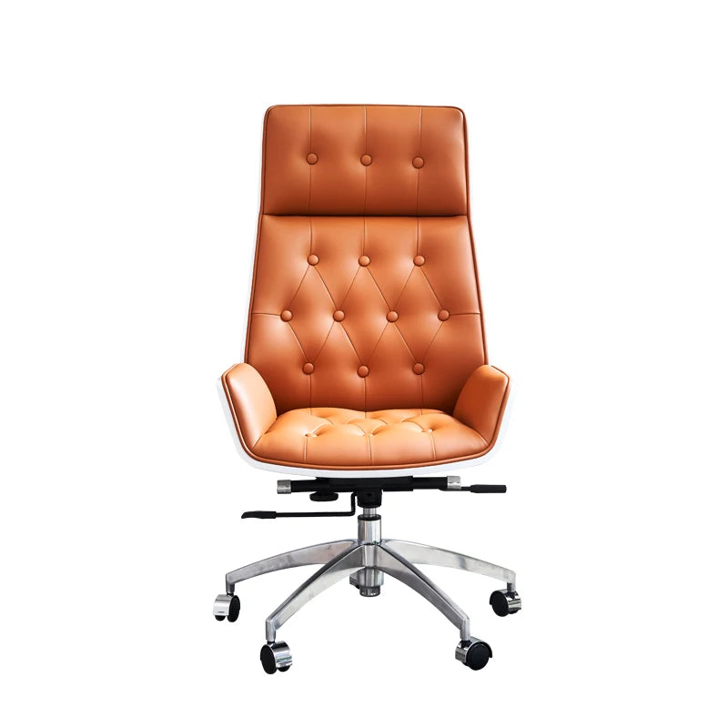 Light luxury boss chair, reclining office chair, leather home computer chair, comfortable sedentary study chair, desk chair