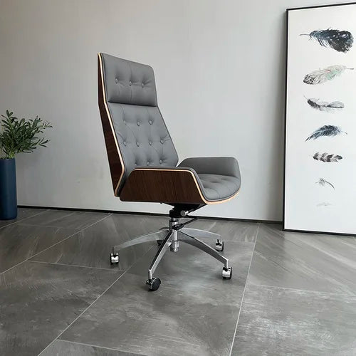 Light luxury boss chair, reclining office chair, leather home computer chair, comfortable sedentary study chair, desk chair