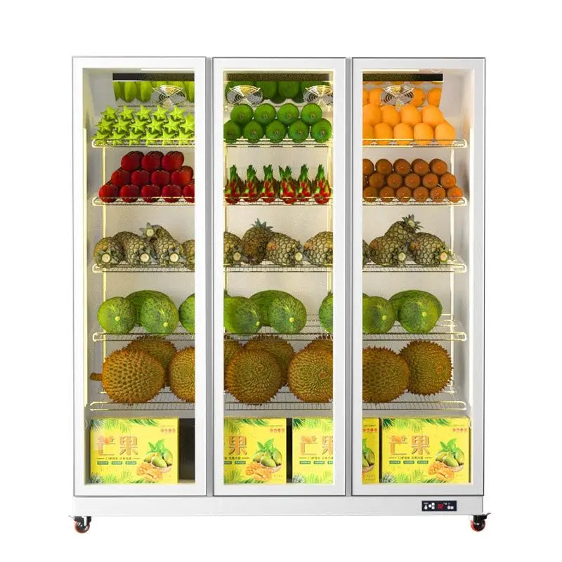 Light luxury commercial refrigerated fruit display case big fridge for fruit 1 order